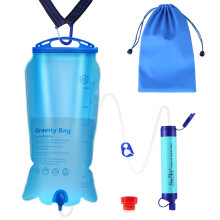 SimPure Gravity Water Filter, Portable Gravity-Fed Water Purifier with 3L Bag, Tree Strap, BPA Free Survival Gear and Equipment for Camping Hiking