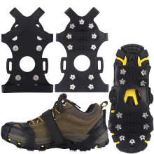 Winline Ice Snow Grips,Ice Grippers Traction Cleats Shoes and Boots Rubber Snow Spikes Crampons with 11 Steel Studs Anti Slip Winter ice Traction Fit