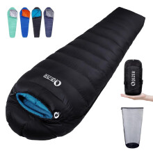 QEZER Down Sleeping Bag 4 Season, Lightweight Winter Sleeping Bag 0 Degree to -12 Degree C for Adults and Kid Camping, Hiking and Backpacking Outdoor