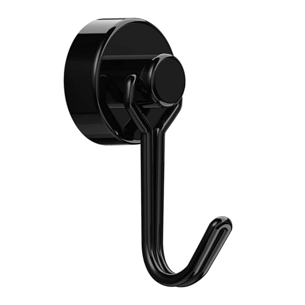 Heavy Duty Neodymium Magnetic Hooks Black, Strong Refrigerator And Kitchen Hangers With Nodrill Installation 9070919389153