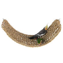 ZYYRSS Bird Seagrass Mat, 74 x 19CM Parrot Grass Woven Hammock Parakeet Cuttlebone Chew Toys Accessories Cockatiel Climbing Rope Ladder for Lovebird