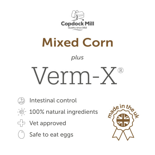 Copdock Mill Mixed Corn Poultry Feed with Verm-X 5ltr Tub?, Packaging May Vary 1