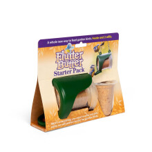 Flutter Butter Starter Pack with 2 Flutter Butter Refills - Peanut Butter for Birds Wild Bird Food - Small Bird Feeder Helps Attract More Birds to