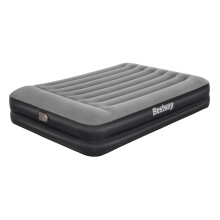 Bestway Queen Airbed, Inflatable Air Mattress for Indoor Use with Electric Pump and Built-In Pillow