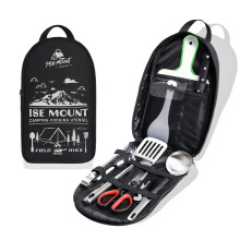 9-Piece Camping Kitchen Set with Multifunctional Cutlery Organizer, Storage Bag, and Gift for Men