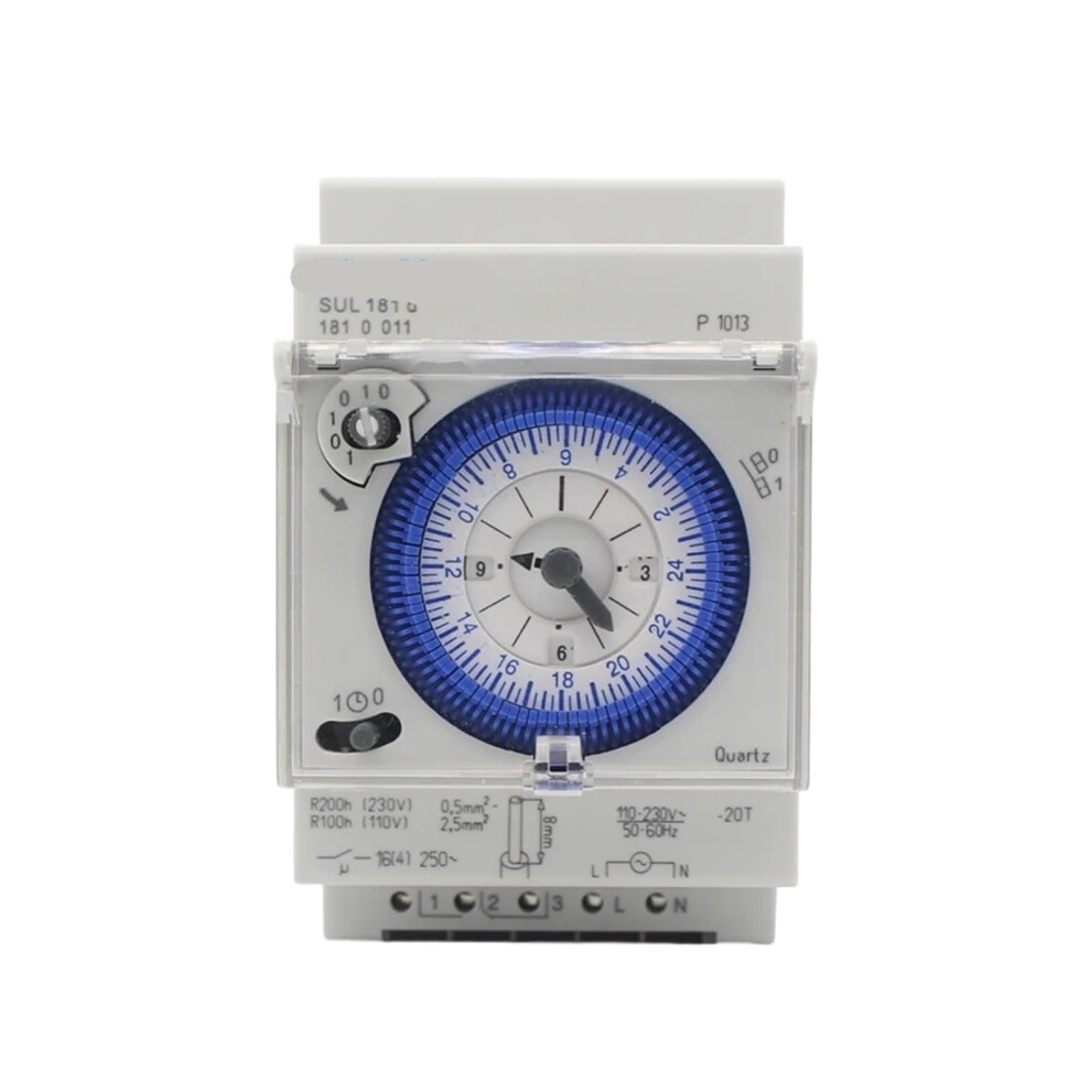 24 Hour Din Rail Timer Switch Sul181d 110230Vac Analog Precise Time Control For Home And Factory 9455672383134