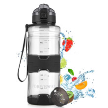 FORWEWAY BPA-Free Large Water Bottle Tritan Leakproof Plastic Water Bottle with Filter Reusable Big Drink Water Bottles Durable for Fitness Outdoor