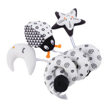 Black & White Animal Shape Baby Crib Hanging Rattles Plush Toy