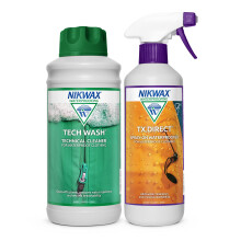 Nikwax TECH WASH WASH-IN Cleaner 1L + Nikwax TX DIRECT WATERPROOF SPRAY 500ml Cleans Effectively, Restores Waterproof Treatment for Jackets and Wet