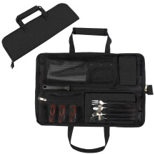 Knife Roll for Chefs 18 Inch,Heavy Duty Oxford Knife Bag with 13 Slots,Portable Knife Case with Handle for Travel, Camping, Hiking Black