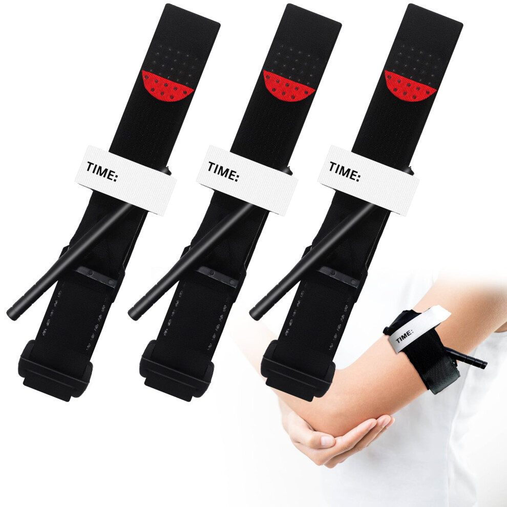 Meiegou 3 Pack Tourniquet,Hemostatic Bandage Outdoor Emergency Tourniquets,Portable Tourniquet Tactical Emergency Strap,Emergency Tourniquet For Camping