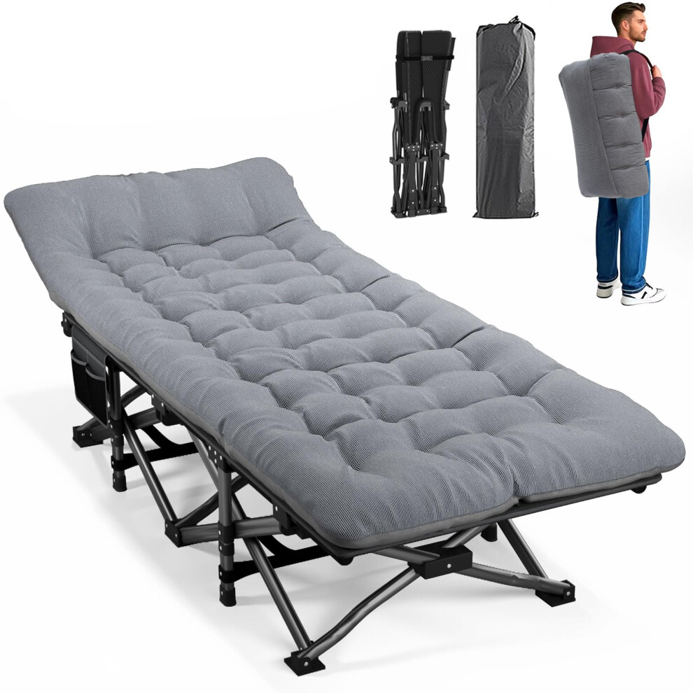 Photos - Outdoor Furniture ATORPOK SHOP Camp Beds for Adults with Cushion, Portable Tent Comfortable Travel Camping Cot for Sleeping, cot with Carry Ba