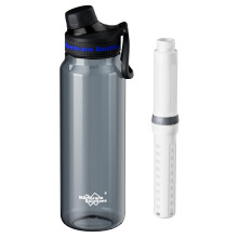 Membrane Solutions Outdoor Water Filter Bottle 1L (36oz) with ACF + UF Filter Cartridge, Tritan, 0.1 ?m Filtration, Removes 99.9999% E. coli,