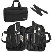 OUUTMEE Chef Knife Bag, 17-Slot Knife Storage Case with Multiple Pockets| Heavy-Duty Knife Carrying Case| Lightweight Knife Carrier Travel Bag for