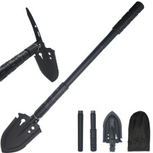 ADTSADDTO Folding Survival Shovel 26 IN, 50# High-Carbon Steel Entrenching Tool for Camping, Firefighting, Garden, Hunting, Hiking, Fishing, Car