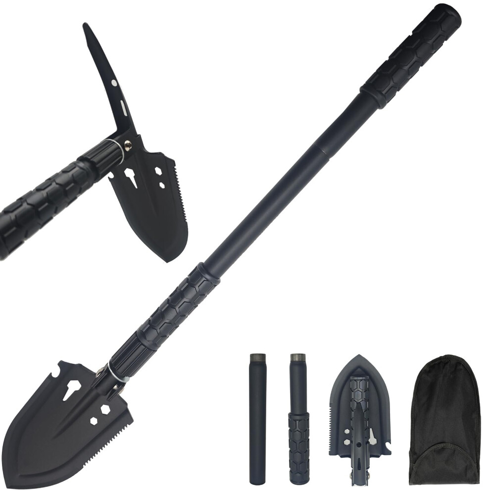 Adtsaddto Folding Survival Shovel 26 In, 50# High-Carbon Steel Entrenching Tool For Camping, Firefighting, Garden, Hunting, Hiking, Fishing, Car