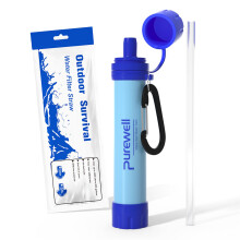 Purewell Outdoor Water Filter ? 0.01 ?m ultra-fine filter removes 99.99% of bacteria & heavy metals | 1500L filter capacity | Portable drinking water