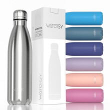 WATERSY Stainless Steel Insulated Water Bottle, Double Walled Metal Vacuum Flask Keep 24 Hrs Cold & 12 Hrs Hot Thermal Metal Sports Bottles 500ml BPA