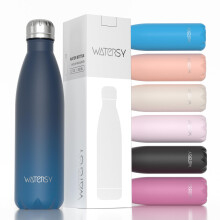 WATERSY Stainless Steel Insulated Water Bottle, Double Walled Metal Vacuum Flask Keep 24 Hrs Cold & 12 Hrs Hot Thermal Metal Sports Bottles 500ml BPA