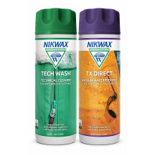 Nikwax Tech Wash & TX.Direct Twin Pack ? Wash-In Cleaner and Waterproofer for Waterproof Outdoor Clothing, Restores Breathability and Performance, 2 x