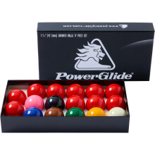 POWERGLIDE 17 Ball Snooker Set | 10 Reds | Tournament | 1 7/8" / 47.6mm Diameter | Boxed