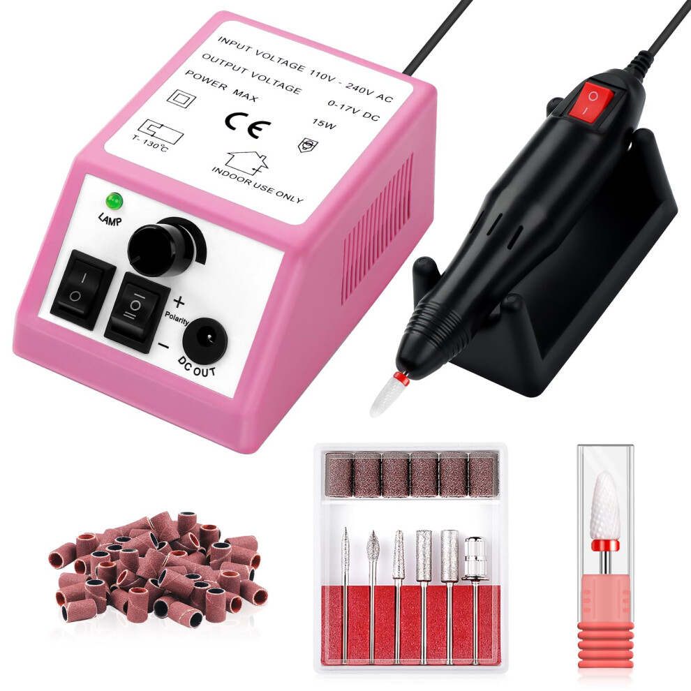 Electric Nail Drill 20000RPM Adjustable Speed Manicure Pedicure Kit with Bits for Acrylic and Gel Nails