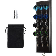 FDLS Darts Caddy Wall Mounted Darts Holder/Stand/with Metal Hook, Accessory Storage Bag, Displays 12 Set of Steel/Soft Tip Darts