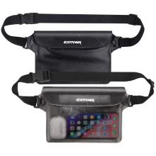 ECHTPower Waterproof Pouch Bag,2-Pack,Waterproof Dry Bag with Adjustable Waist Strap for Swimming, Rafting, Kayaking, Boating, Camping, Hiking,