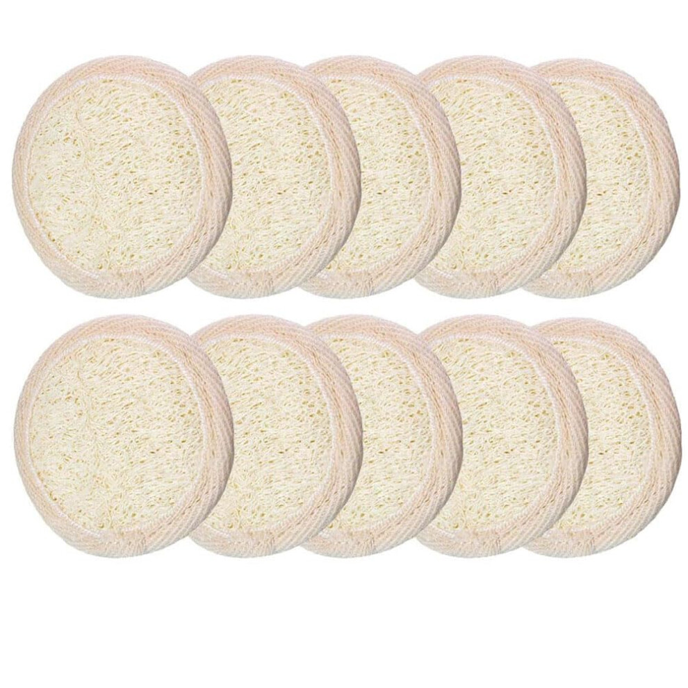 6 Pack Natural Loofah Pads for Gentle Facial and Body Exfoliation, EcoFriendly DualSided Scrubber