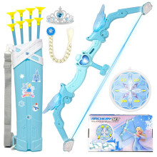 GirliGlee Frozen Toys for Girls,Bow and Arrow Set for Kids,Archery Set with 8 Suction Cup Arrows and LED Lights,Christmas Princess Toys Accessories