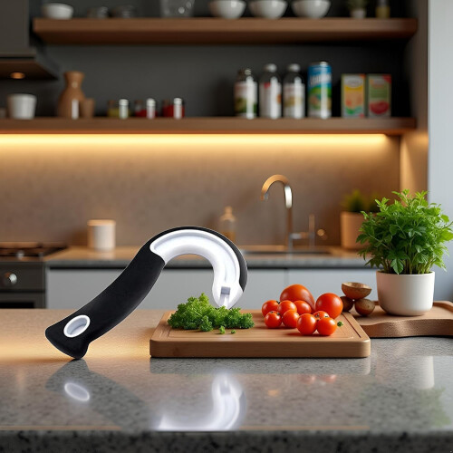 Can Opener for Seniors with Ergonomic Comfort Grip, JShaped Ring Pull Tool for Weak Hands 1