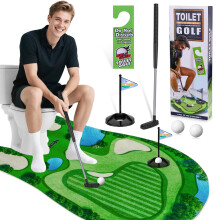 Homgaty Toilet Golf Game - Mini Golf Putting Mat Set with "Do Not Disturb" Sign,Retractable Putter, Balls & Hole,Funny Golf Gifts for Men, Joke