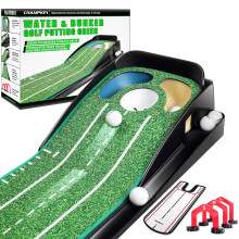 CHAMPKEY Professional Hazard Golf Putting Green with Putting Gates and Putting Mirror - Featuring Progressive Slope Tech and Noise Reduction Tech on
