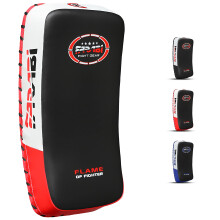 Farabi Sports Muay Thai Pad for Coaching, Training, Kickboxing Curved Kick pad, Thai Pads Strike Shield MMA Muay Thai Pads X 1 Unit (White/Red)