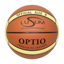 Lusum Optio Basketball PU Leather - Indoor Outdoor Basketball Size 6 for all Conditions - Suitable for all Ages and Abilities