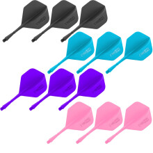 CyeeLife Molded Dart Flights and shafts,12pcs One Piece Integrated Plastic New Accessories kit,4 Colors CF01