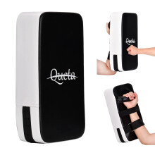 Queta PU Leather Muay Thai Kicking Pads, Punch Pad Hand Pads Kick Shield Punch Bag for Kickboxing Thai Boxing Karate UFC MMA black-white,40 cm x 20 cm