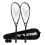 VICTOR Power Storm Twin Squash Racket Set, Protective Cover & Squash Balls 1