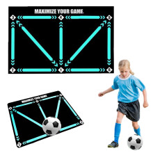 90x60cm Football Training Mat, Footstep Training Equipment Anti-Skid Carpet for Ball Control Practice Soccer Sports Improve Skills for Boys Coach Kids