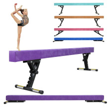 SportBob Gymnastics Beam 8ft High and Low Floor Balance Beam with 5 heights Adjustable, Gymnastics Balance Beam for Kids Children Girls Training, Home