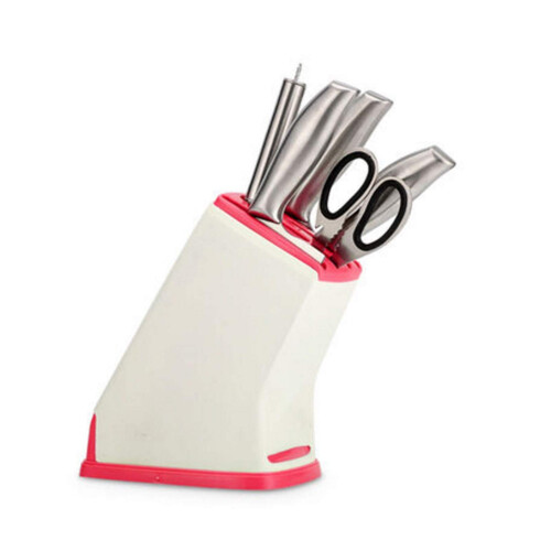Plastic Kitchen Knife Holder with Stable Base, MultiKnife Storage Rack, Detachable for Easy Cleaning