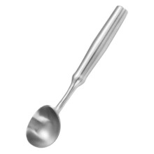 Stainless Steel Ice Cream Scoop with Ergonomic Curved Handle, SelfDispensing Fruit Ball Maker Silver