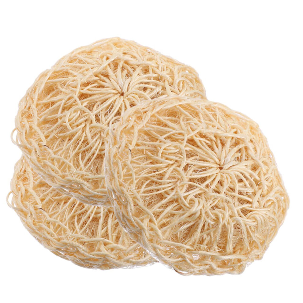 3pcs Sisal Shower Loofah Body Scrubber Set for Deep Exfoliation and Rich Lather