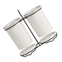 Ceramic Utensil Holder with Drainage, Minimalist Chopstick Organizer for Forks and Spoons Kitchen