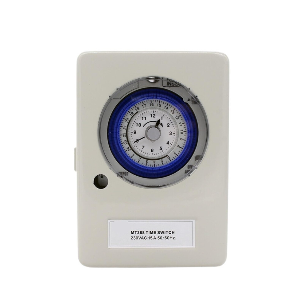 Mt388 Outdoor Waterproof 15A Timer Switch, 100240V Din Rail Mount, Collision Proof Housing 9455672384483