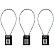 Combination Cable Gun Lock 3-Pack Paint Finish California DOJ Approved 14-Inch Cable Length