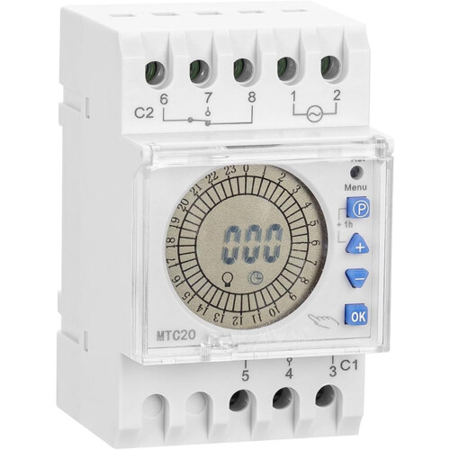 MTC20 Digital Timer Switch with Backlight, Programmable Periodic Control, Precise Time Settings 1