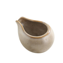 Small Ceramic Milk Jug 100ml Beige Cream Pitcher for Coffee and Sauce MultiPurpose Easy Clean