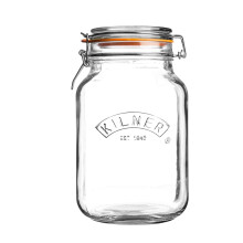 Kilner Square Clip Top Jar 2L (2000ml) Airtight Glass Jar for Pickling