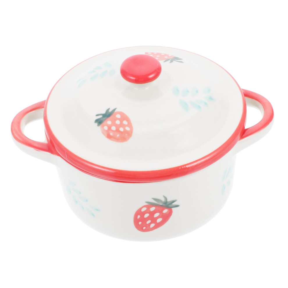 Ceramic Baby Bowl with Lid, HandPainted Toddler Feeding Bowl, Smooth Surface, Dishwasher Safe